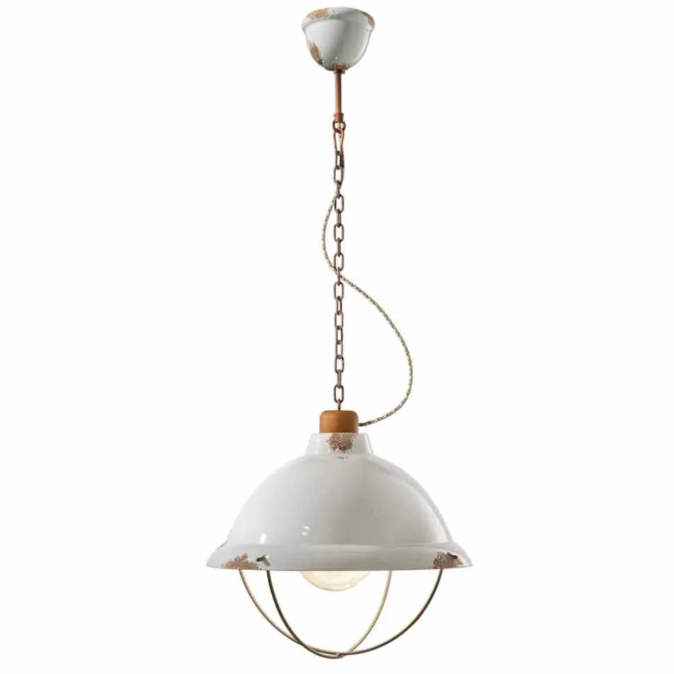 Lampada a sospensione di design industriale artigianale Clara