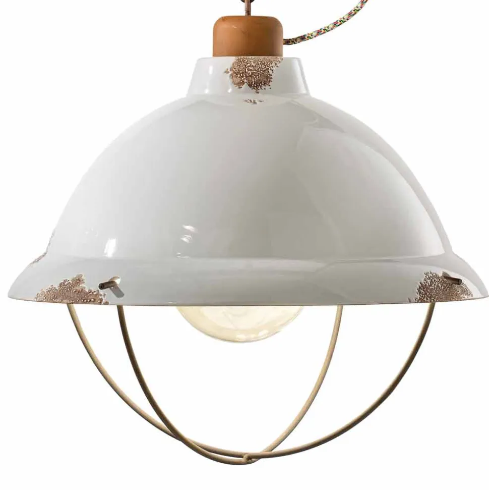Lampada a sospensione di design industriale artigianale Clara