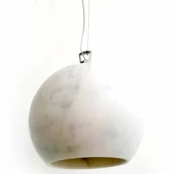 Lampada a Sospensione di Design in Marmo Bianco di Carrara Made in Italy - Panda