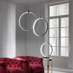 Lampada a Sospensione in Alluminio Nero e Ottone Naturale Made in Italy - Norma