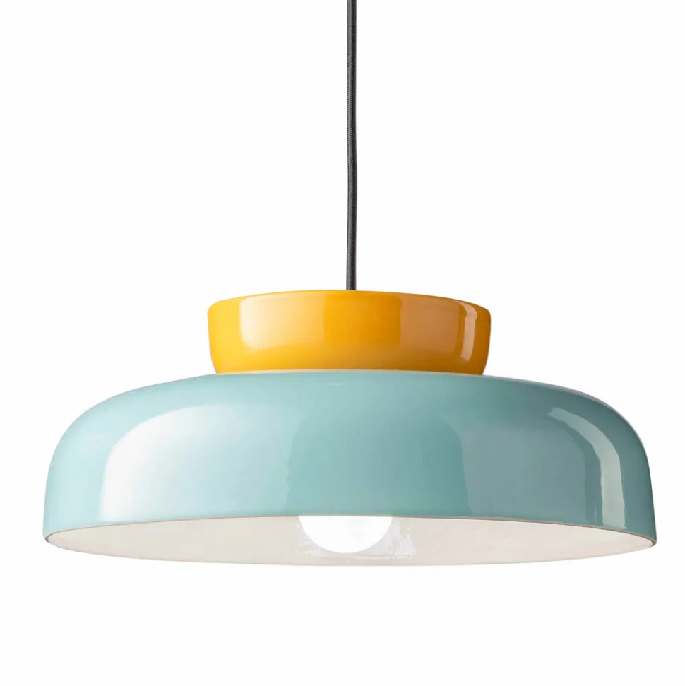 Lampada a Sospensione in Ceramica Bicolor Made in Italy - Corcovado