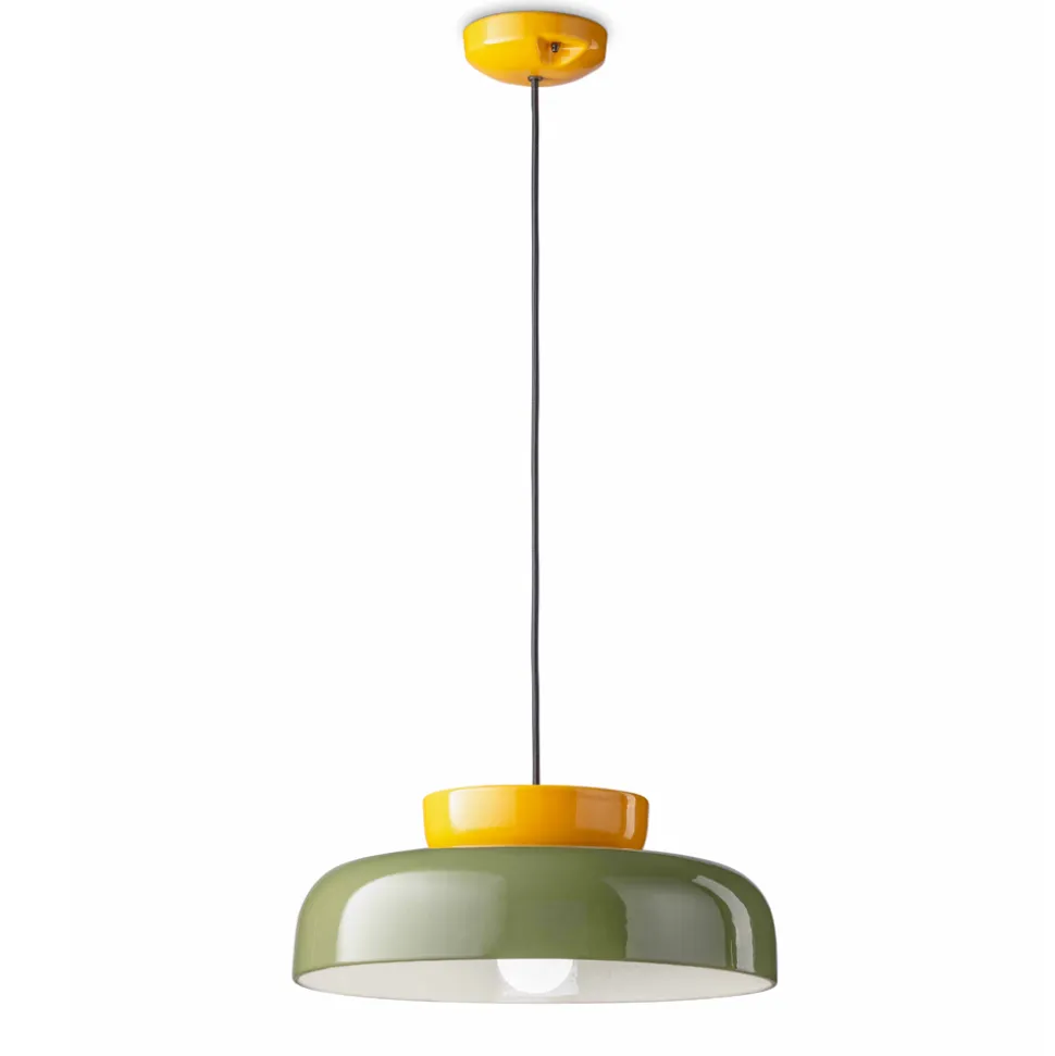 Lampada a Sospensione in Ceramica Bicolor Made in Italy - Corcovado