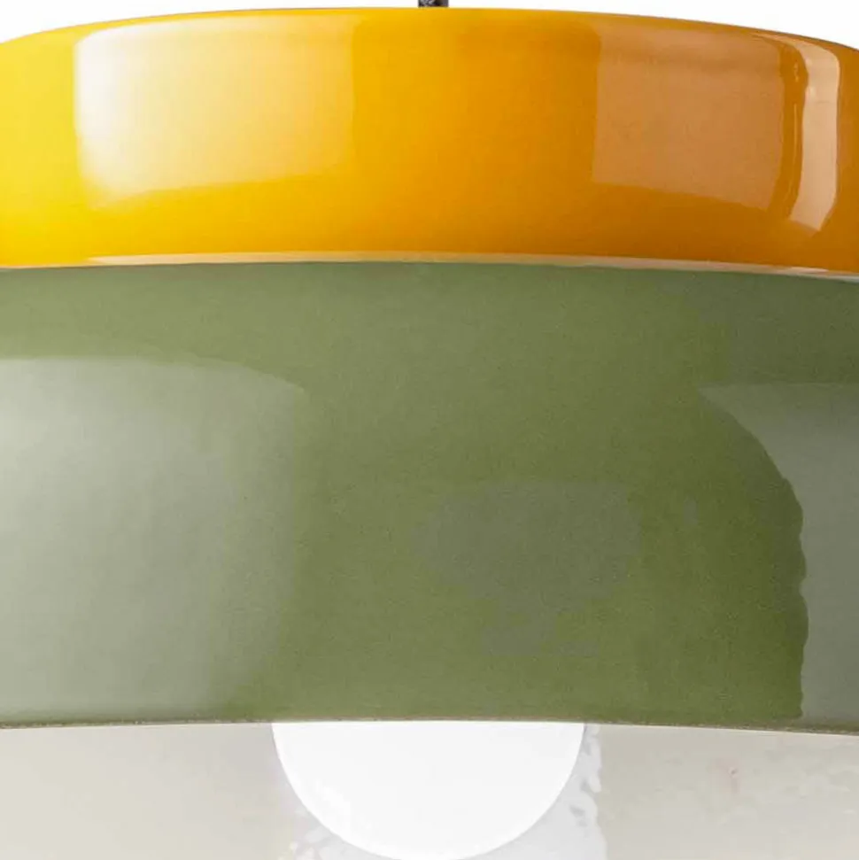Lampada a Sospensione in Ceramica Bicolor Made in Italy - Corcovado