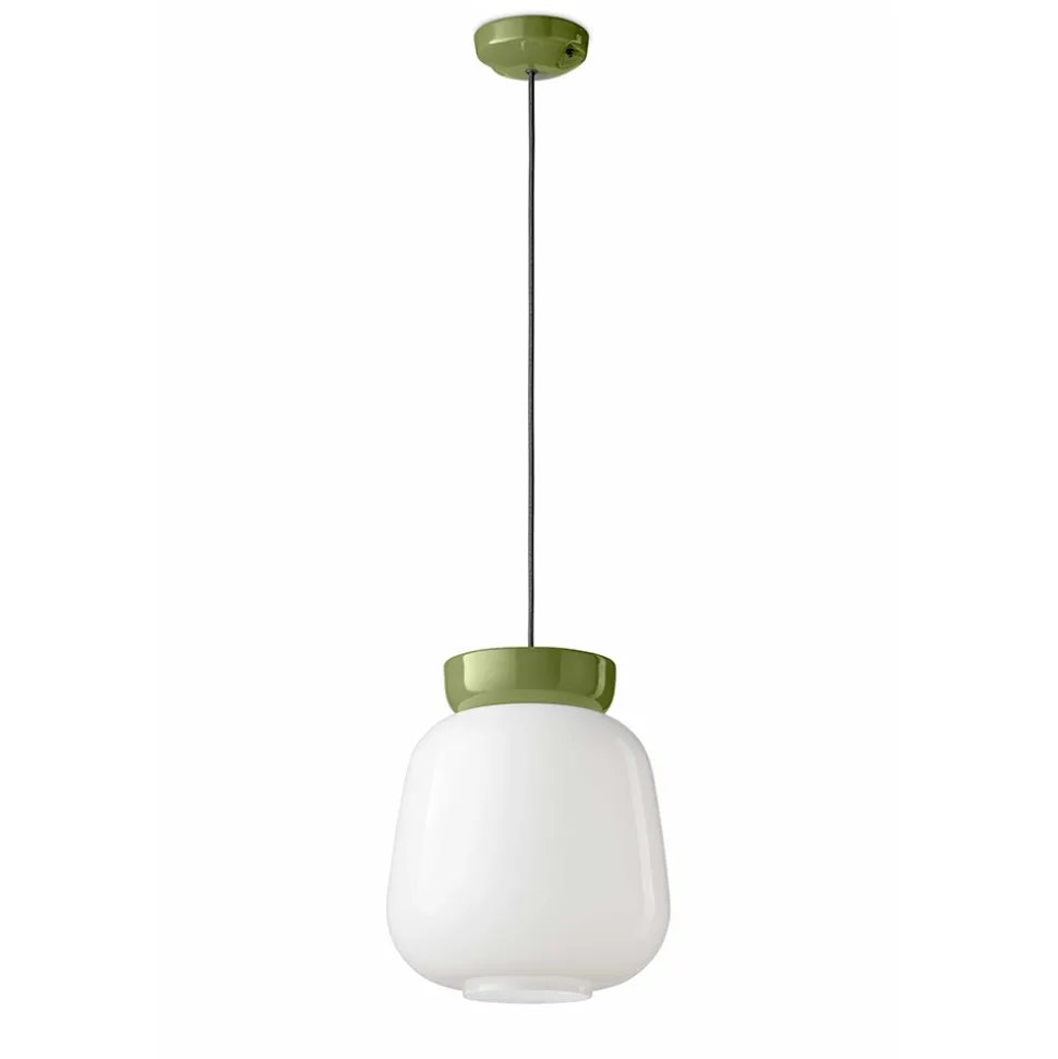 Lampada a Sospensione in Ceramica e Vetro Made in Italy - Corcovado