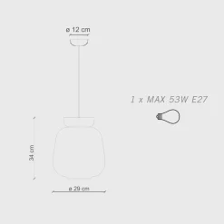 Lampada a Sospensione in Ceramica e Vetro Made in Italy - Corcovado