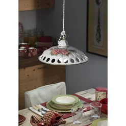 Lampada a Sospensione in Ceramica Fatta a Mano in Italia con Passanastri - Napoli