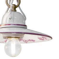 Lampada a Sospensione in Ceramica Dipinta a Mano e Ferro Design - Asti