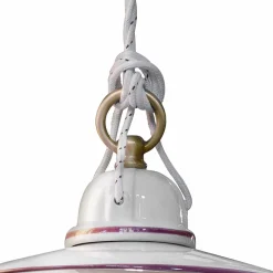 Lampada a Sospensione in Ceramica Dipinta a Mano e Ferro Design - Asti