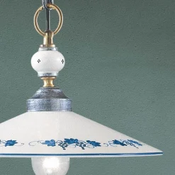 Lampada a Sospensione in Ceramica Fatta a Mano e Ferro Vintage - Asti