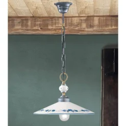 Lampada a Sospensione in Ceramica Fatta a Mano e Ferro Vintage - Asti