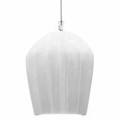 Lampada a Sospensione in Ceramica Bianca Lucida Design in 4 Forme - Oasi