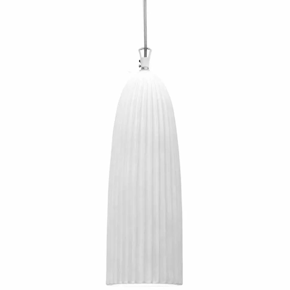 Lampada a Sospensione in Ceramica Bianca Lucida Design in 4 Forme - Oasi