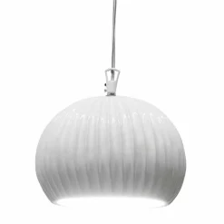 Lampada a Sospensione in Ceramica Bianca Lucida Design in 4 Forme - Oasi