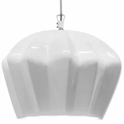 Lampada a Sospensione in Ceramica Bianca Lucida Design in 4 Forme - Oasi