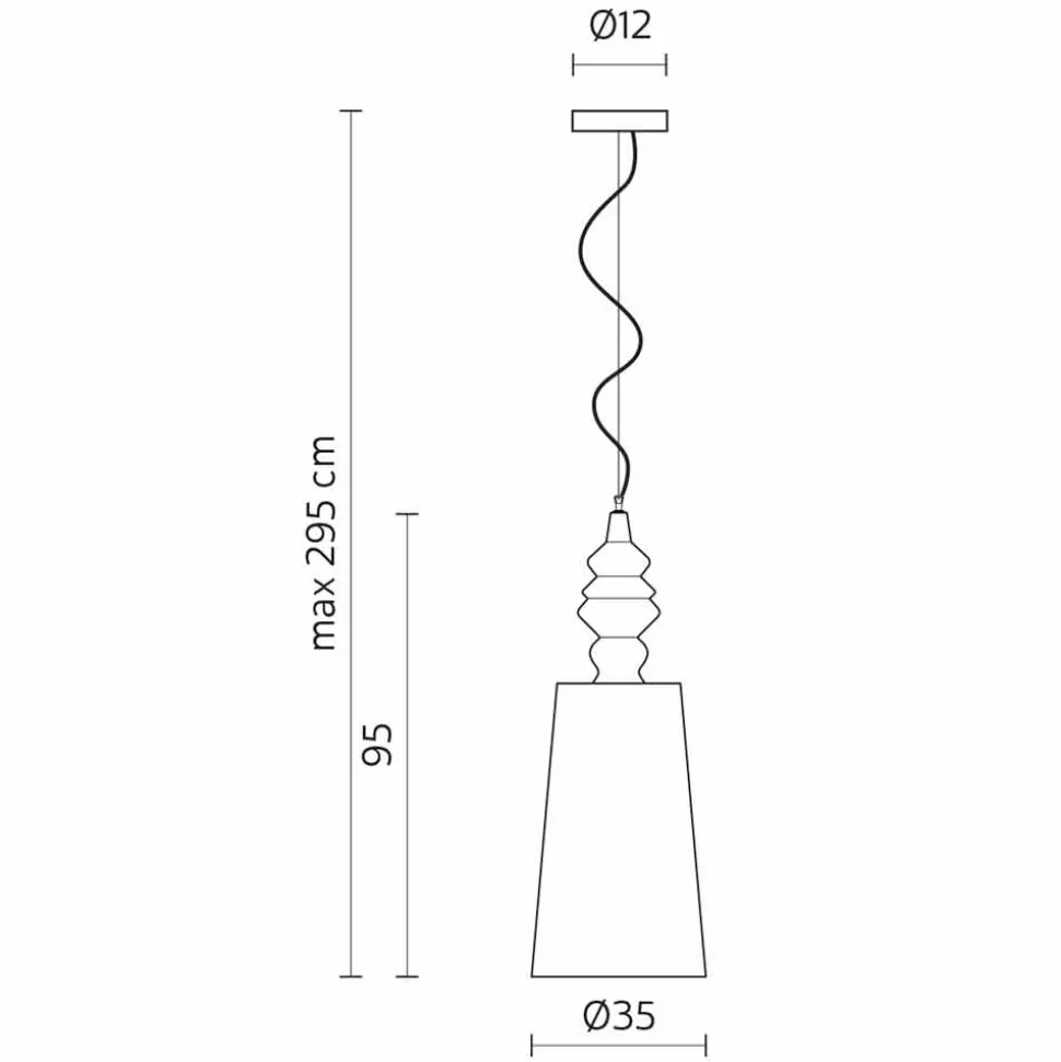 Lampada a Sospensione in Ceramica Bianca Paralume in Lino Lungo Design - Cadabra