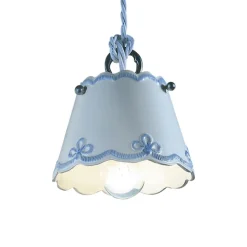 Lampada a sospensione in ceramica con fascia colorata Ferroluce