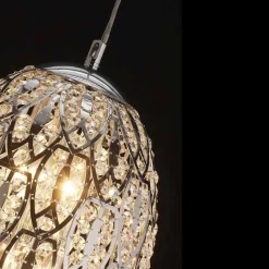 Lampada a sospensione in cristallo e acciaio a forma di uovo Egg
