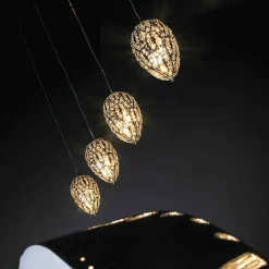 Lampada a sospensione in cristallo e acciaio a forma di uovo Egg