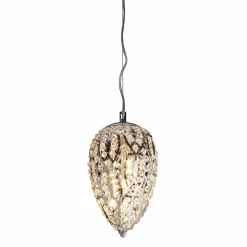 Lampada a sospensione in cristallo e acciaio a forma di uovo Egg