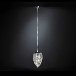 Lampada a sospensione in cristallo e acciaio a forma di uovo Egg