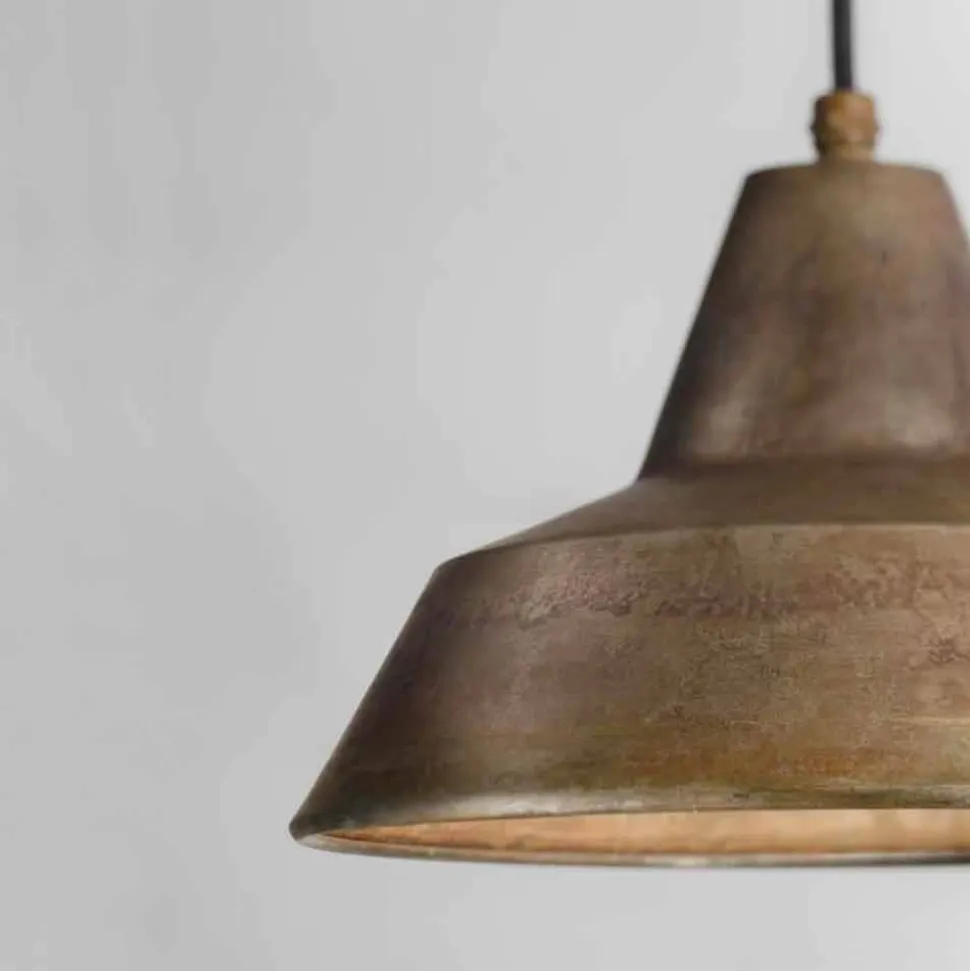 Lampada a sospensione in ferro anticato a campana Virginia Il Fanale