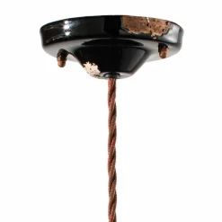 Lampada a sospensione in ferro corten e ceramica Lois Ferroluce