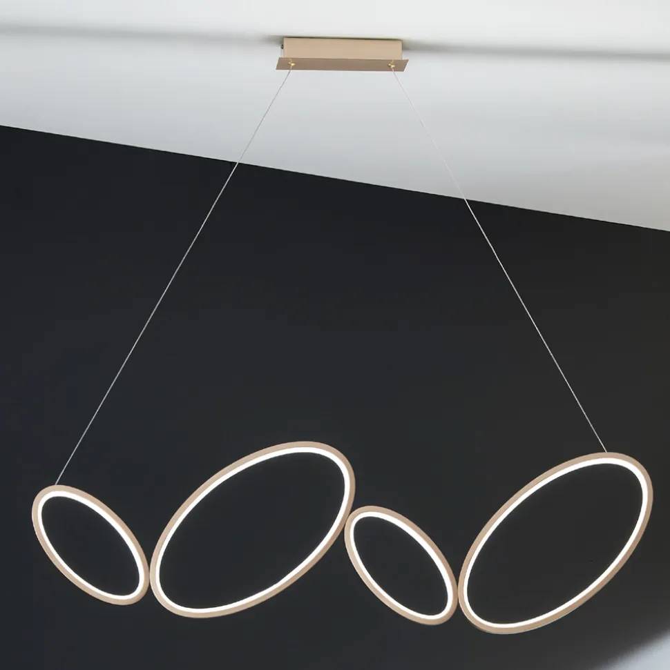 Lampada a Sospensione in Metallo Finitura Oro con LED Dimmerabile - Raiss