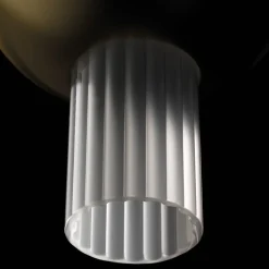 Lampada a Sospensione in Metallo con Cilindri in Vetro Canneté - Oris