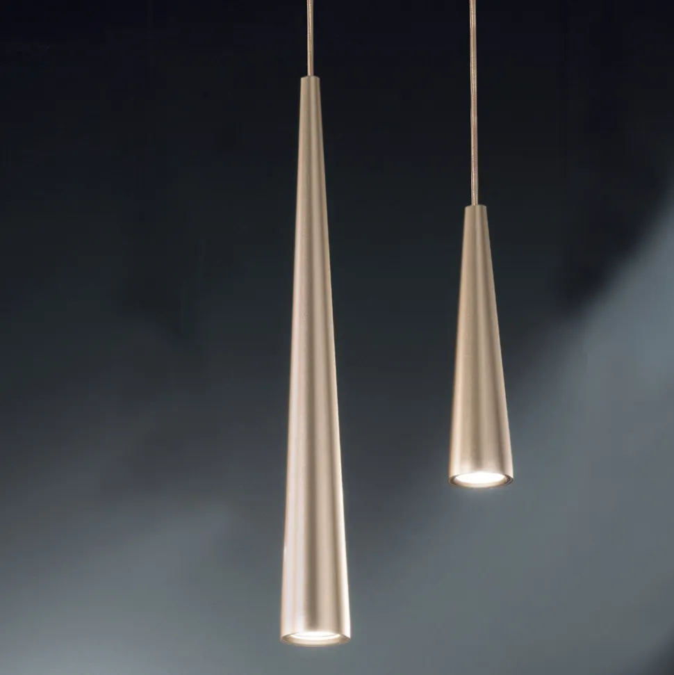 Lampada a Sospensione in Metallo Bianco, Nero o Oro 2 Misure - Girotondo