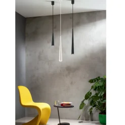 Lampada a Sospensione in Metallo Bianco, Nero o Oro 2 Misure - Girotondo