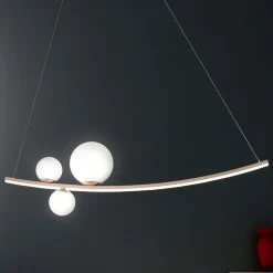 Lampada a Sospensione in Metallo Verniciato e Vetro Soffiato - Pernice