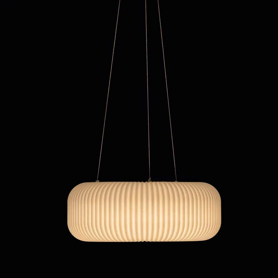 Lampada a Sospensione in Polietilene Color Alabastro Made in Italy - Disco
