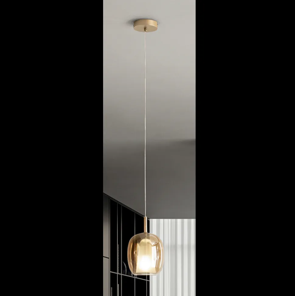 Lampada a Sospensione in Vetro Satinato e Colorato Made in Italy - Trilly