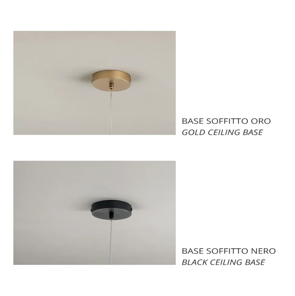 Lampada a Sospensione in Vetro Satinato e Colorato Made in Italy - Trilly