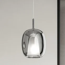 Lampada a Sospensione in Vetro Satinato e Colorato Made in Italy - Trilly