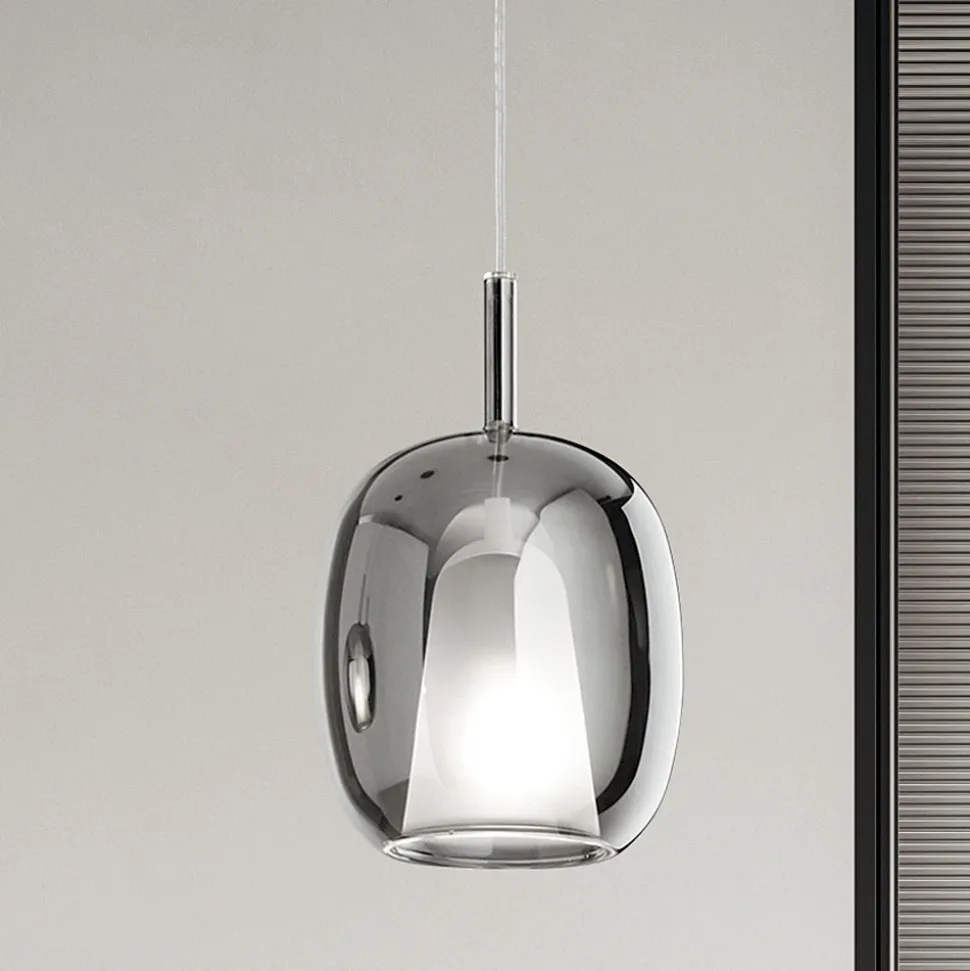 Lampada a Sospensione in Vetro Satinato e Colorato Made in Italy - Trilly