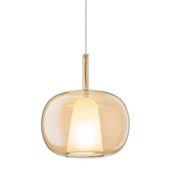 Lampada a Sospensione in Vetro Soffiato a Doppio Strato Made in Italy - Trilly