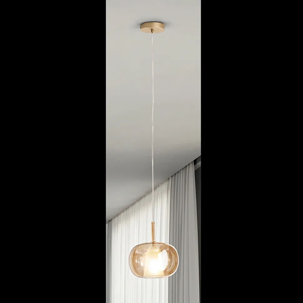 Lampada a Sospensione in Vetro Soffiato a Doppio Strato Made in Italy - Trilly