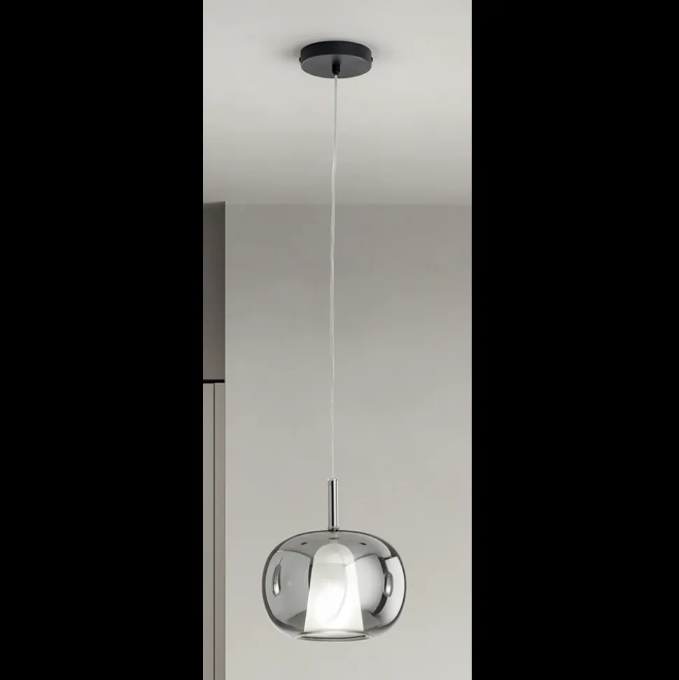Lampada a Sospensione in Vetro Soffiato a Doppio Strato Made in Italy - Trilly