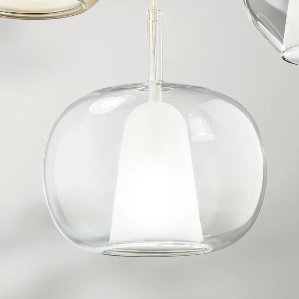 Lampada a Sospensione in Vetro Soffiato a Doppio Strato Made in Italy - Trilly
