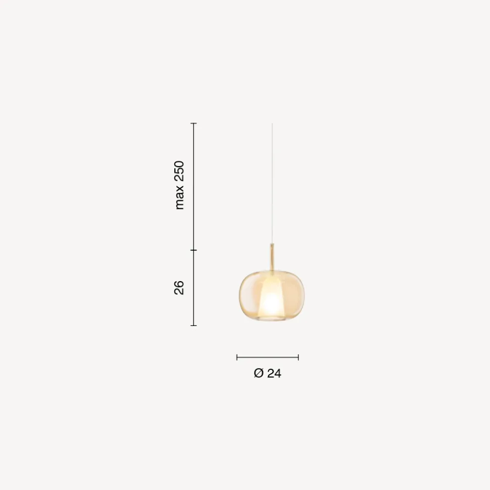 Lampada a Sospensione in Vetro Soffiato a Doppio Strato Made in Italy - Trilly