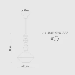 Lampada a Sospensione in Vetro e Ceramica Colorata Made in Italy - Lariat