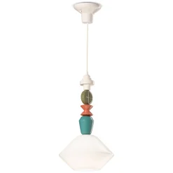 Lampada a Sospensione in Vetro e Ceramica Colorata Made in Italy - Lariat