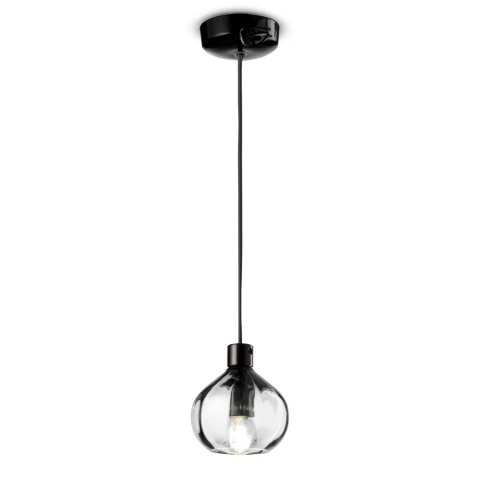 Lampada a Sospensione in Vetro in 2 Diverse Finiture Made in Italy - Afoxe