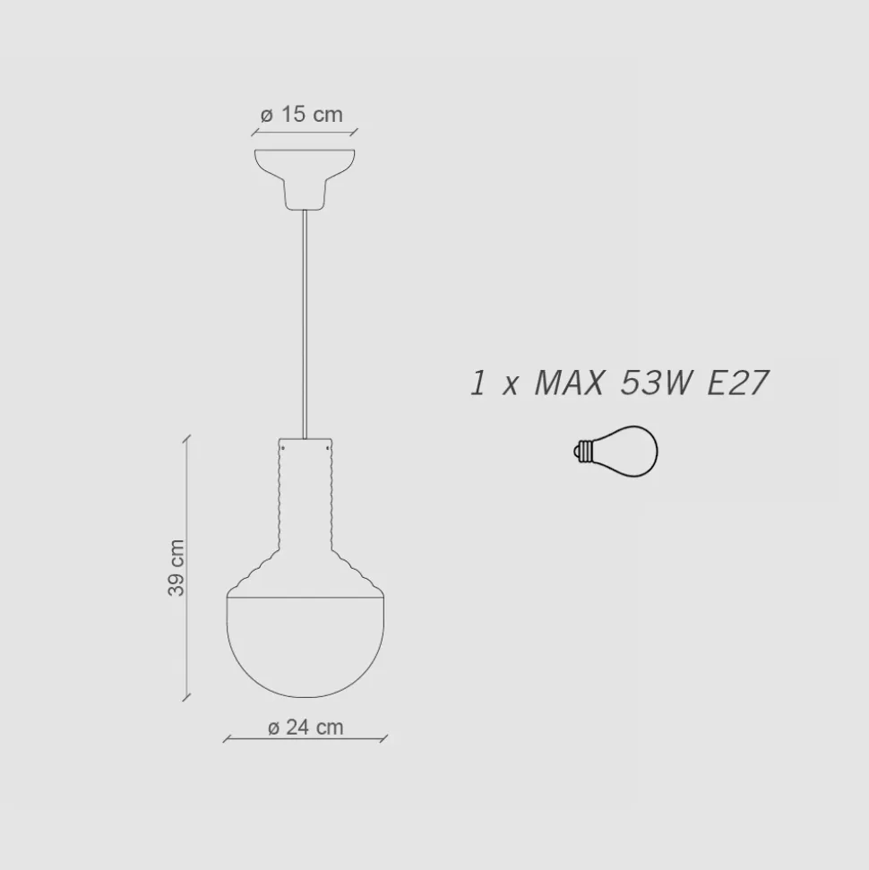Lampada a Sospensione in Vetro Verniciato Made in Italy - Selaron