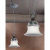 Lampada a Sospensione in Vetro, Ferro e Ceramica Dipinta a Mano - Ferrara