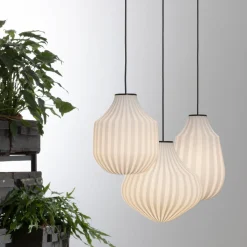 Lampada a Sospensione in Vetro Bianco in Filigrana Design a Punta - Caravan
