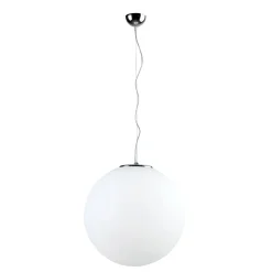 Lampada a Sospensione in Vetro Veneziano Bianco Soffiato a Mano - Luna