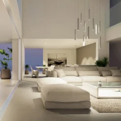 Lampada a Sospensione Led da Incasso in Alluminio Bianco o Nero - Rebolla