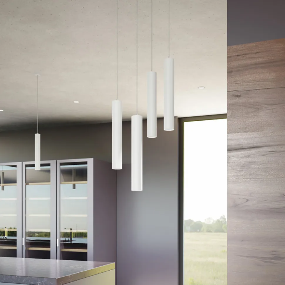 Lampada a Sospensione Led da Incasso in Alluminio Bianco o Nero - Rebolla